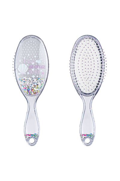 OEM Perie pentru Par Ovala Transparenta cu Confeti Colorat - 23cm