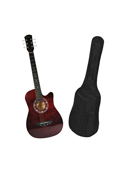 Depox Klasická drevená gitara 95 cm, bordový výrez, nylonové puzdro súčasťou balenia