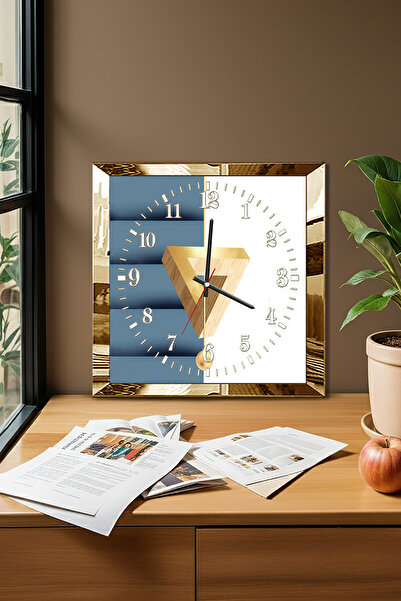 Zevahir Mobilya Dekorasyon Ceas de perete decorativ din MDF cu tematică geome...