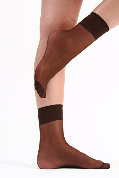 Pierre Cardin 3'lü Paket Yarı Parlak İnce Soket Çorap 15 Denye (Kahve)