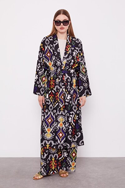 Levidor Μαύρο έθνικ σχέδιο casual παντελόνι