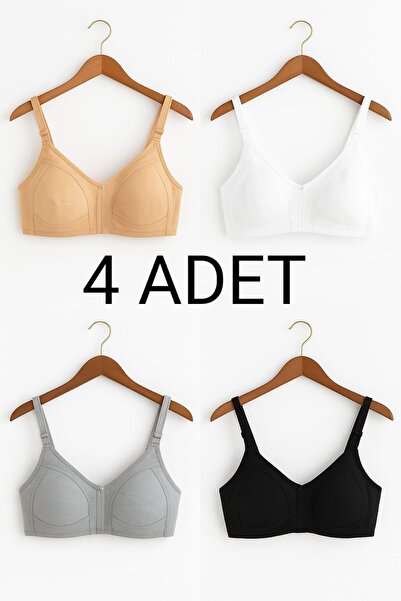 enmodaiçgiyim 4 Adet Pamuklu Balensiz Süngersiz Penye Dikişsiz Toparlayıcı Sü...