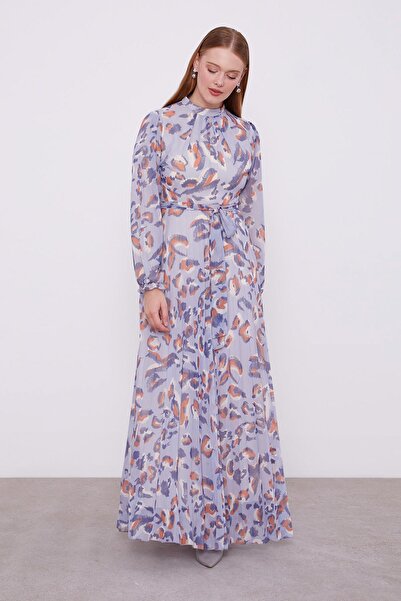 Levidor Rochie albastră cu mâneci cu volane