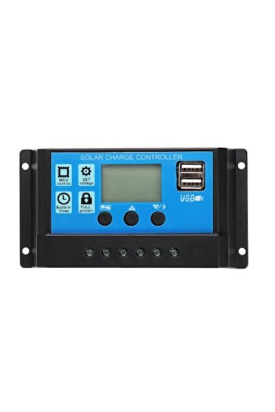 dalimag Controler panou solar Klausstech, 30A, 12V/24V, 2 USB-uri, afișaj LCD...