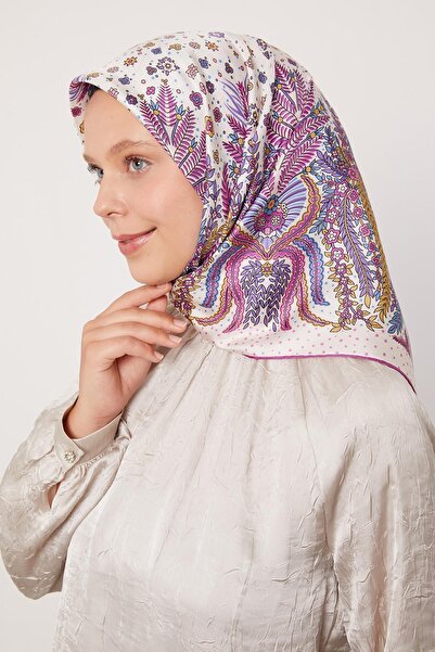 Levidor وشاح حريري بنمط أوراق البنفسج