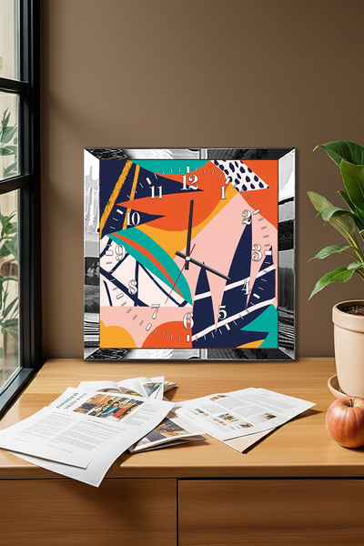 Zevahir Mobilya Dekorasyon Ceas de perete decorativ din MDF cu tematică Culor...