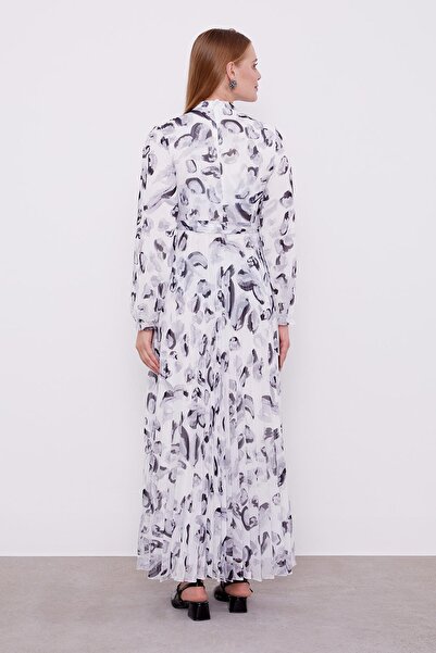 Levidor Γκρι φόρεμα με λεπτομέρεια με βολάν μανίκια