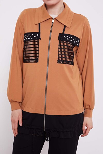 Levidor Camel Double Suit with Mesh Pocket Detail