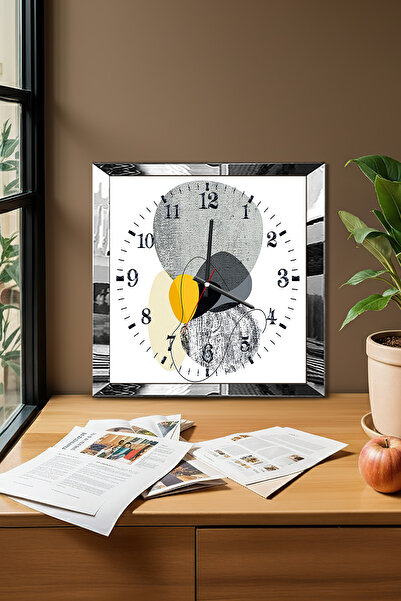 Zevahir Mobilya Dekorasyon Ceas de perete decorativ din MDF cu tematică Geome...