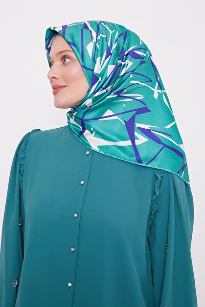 Levidor Κασκόλ με πράσινο σχέδιο με σχισμές