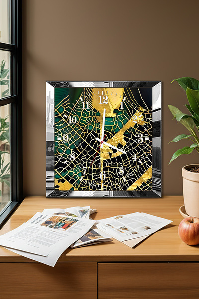 Zevahir Mobilya Dekorasyon Silver Framed Fragility of Time Themed Decorative Mdf Wall Clock