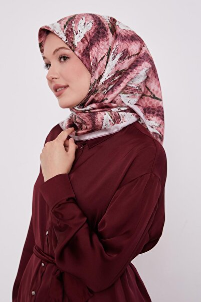 Levidor وشاح حريري منسوج بنمط التويل بمظهر انعكاس الورد