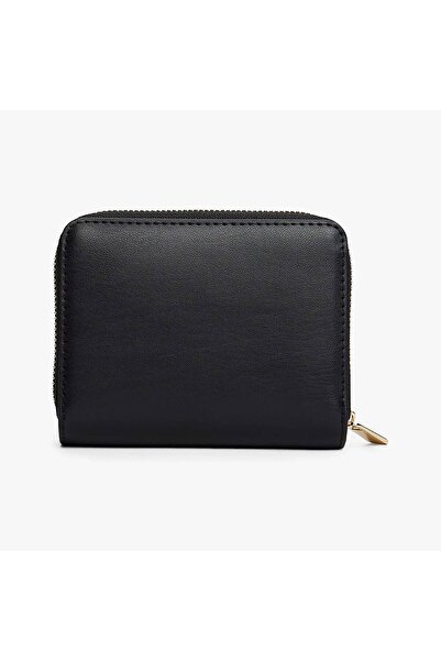 Tommy Hilfiger Th Icon Medium Zippered Cover Women's Black Wallet Aw0Aw17742Bds