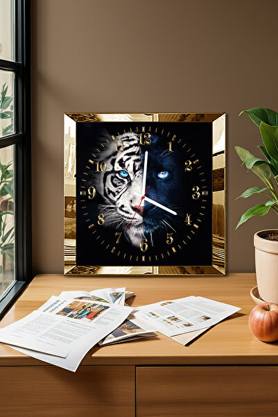 Zevahir Mobilya Dekorasyon Gold Framed the Awakening of the Predators Themed Decorative Mdf Wall Clock