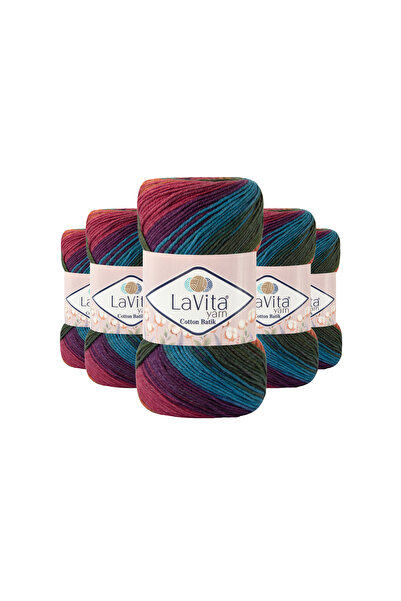 LaVita Yarn Cotton Batik El Örgü İpi %60 Pamuk %40 Akrilik 500gr 5 ADET (CB17...