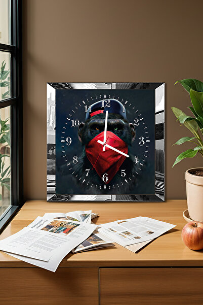 Zevahir Mobilya Dekorasyon Ceas de perete decorativ din MDF cu tematică maimu...