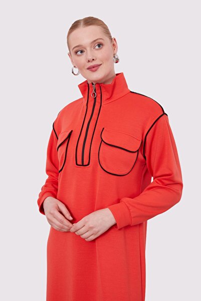 Levidor Φόρεμα με λεπτομέρεια τσέπης με σχέδιο πλακιδίων