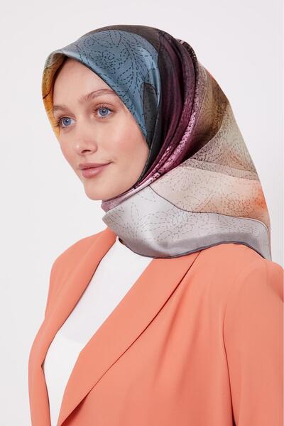 Levidor وشاح حريري منسوج بنمط زهور مقطوعة ومدخنة