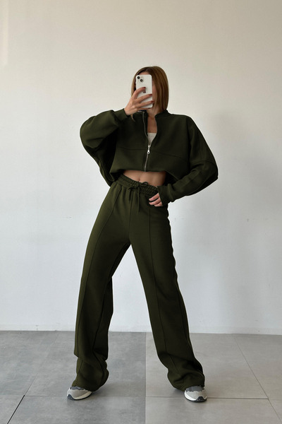 YAKAMEL Women's 3-Ply Dye Bomber Tracksuit Set