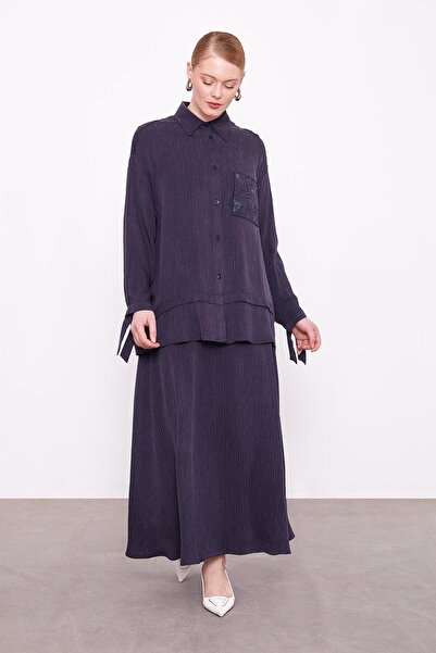 Levidor Lacivert Cep Detaylı İkili Takım