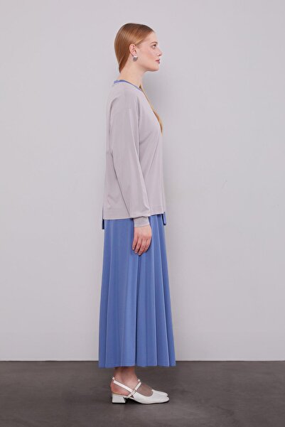 Levidor Σετ Ασύμμετρη Φούστα Δίχρωμη Ινδίγκο