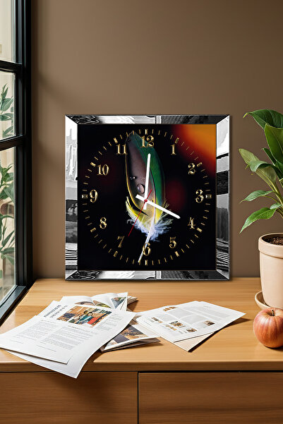 Zevahir Mobilya Dekorasyon Silver Framed Colorful Feather Themed Decorative M...