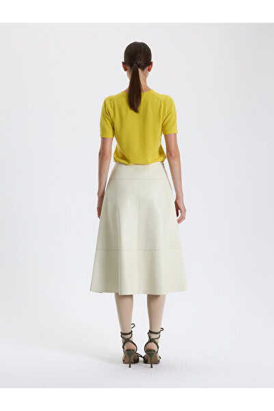 BAQA Flared Leather Skirt