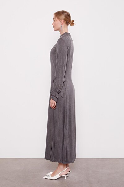 Levidor Antrasit Yanları Bağlamalı Cupra Elbise