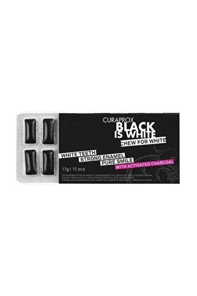 Curaprox Chewing Gum for Teeth Whitening, Black is White, 10 Soft Gums