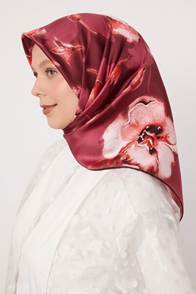 Levidor وشاح حريري من التويل على شكل زهرة اللوتس باللون الفوشيا