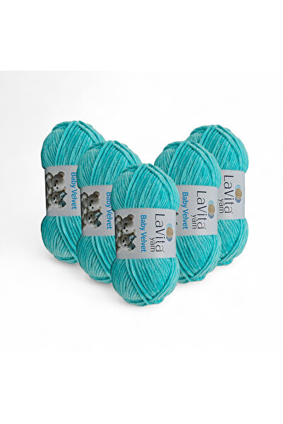 LaVita Yarn Fir de tricotat manual din catifea pentru bebeluși, 100% polieste...