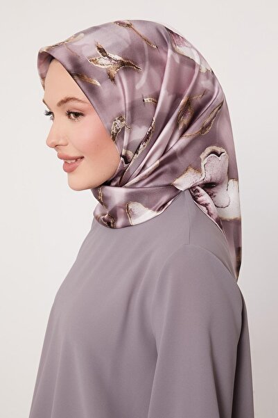 Levidor Violet Lotus Flower Twill Silk Scarf