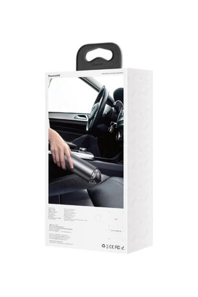 Baseus كبسولة الفضاء اللاسلكية مع مكنسة كهربائية 65 وات مع شحن USB باللون الأسود للسيارة والمكتب والمنزل