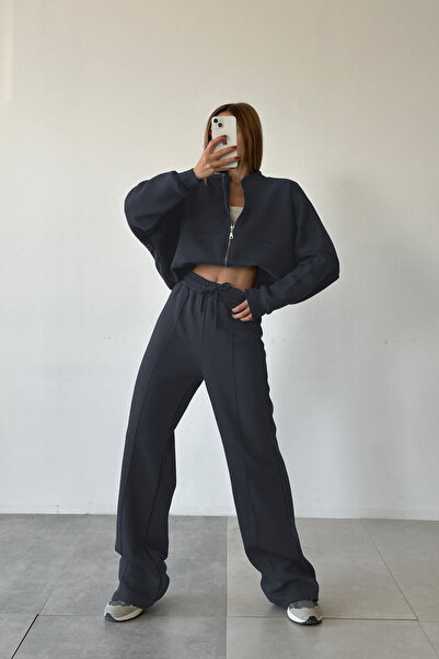 YAKAMEL طقم بدلة رياضية نسائية من 3 قطع مصبوغة