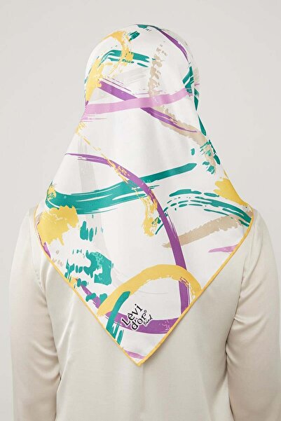 Levidor Κασκόλ με κίτρινο σχέδιο με σχέδιο τουίλ