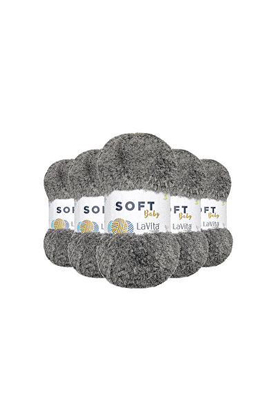 LaVita Yarn Soft Hand Knitting Yarn 100% Soft Polyester 500Gr 5 Pcs (6019 O.G...