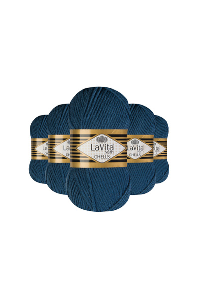 LaVita Yarn خيوط تشييلز للحياكة اليدوية 100% أكريليك 500 جرام 5 قطع (9783 إند...