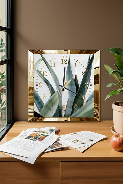 Zevahir Mobilya Dekorasyon Декоративен стенен часовник от МДФ с рамка от злат...