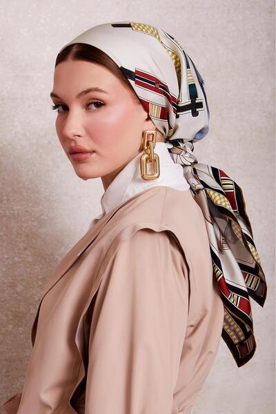 Levidor Oil Green Twill Silk Scarf Lunera Collection