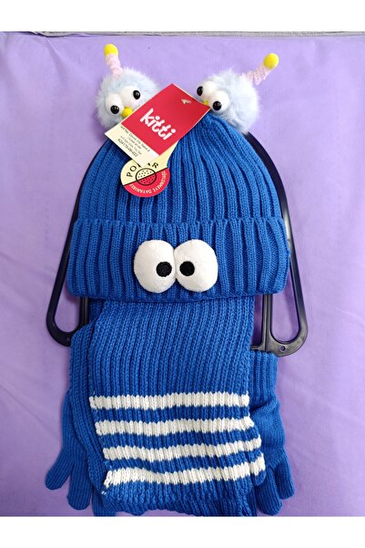 Kitti Scarf, Hat, and Gloves Set of 3, Ages 4-8, with Fleece Lining.