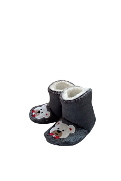 Midimax Peluş Bebek ve Çocuk Panduf Ev Botu – Kışlık Kaymaz Tabanlı Patik