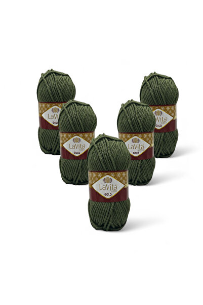 LaVita Yarn Zlatna pređa za ručno pletenje 100% A Akril 500gr 5 KOMADA (0424 ...