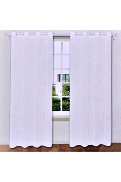 OEM Decorative curtain with rings, light-permeable fabric, 140 x 250 cm, Ecru
