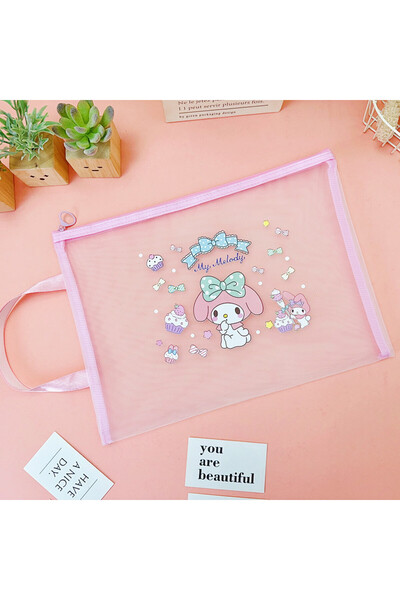 Livava Melody Şeffaf Kırtasiye Çantası, Pembe, 34x25