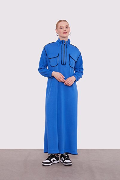 Levidor Φόρεμα με λεπτομέρεια τσέπης μπλε κοβαλτίου ρίγες