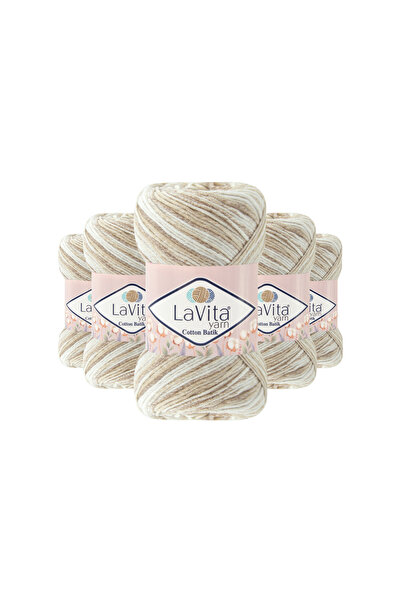 LaVita Yarn خيط قطني للحياكة اليدوية بتقنية الباتيك 60% قطن 40% أكريليك 100 ج...
