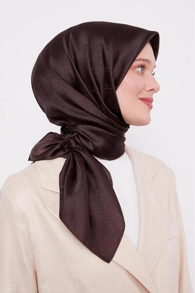 Levidor وشاح جاكار كريستالي مطبوع باللون البني المر L