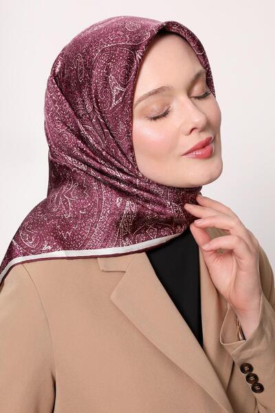 Levidor وشاح حريري بنمط عرقي تجريدي باللون البنفسجي