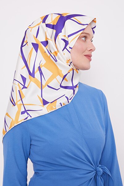 Levidor Κίτρινο κασκόλ με μοτίβο τσακισμένο σχέδιο