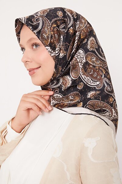 Levidor وشاح حريري مختلط من قماش التويل الرجعي بلون الشوكولاتة والبني